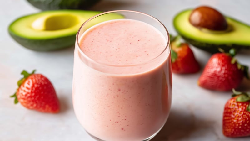 Avocado en aardbei smoothie