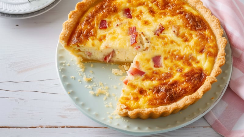 Eenvoudige Quiche met Spek en Kaas