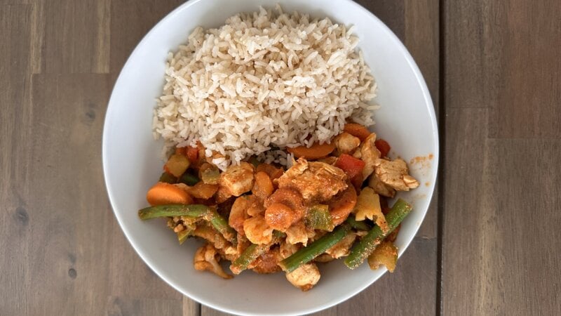 Thaise Rode Curry Kip & Groenten