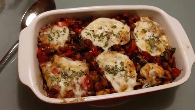 Mediterrane kapucijnerschotel met mozzarella