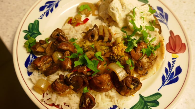 Champignons met broccoli, kabeljauw en paturain uit de Slowcooker