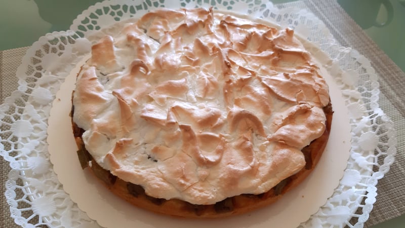 Rabarbertaart met meringue