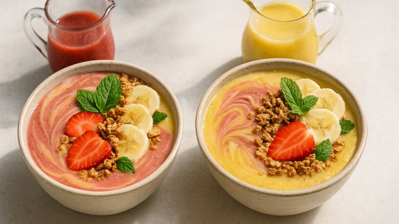 Smoothie feestje in een kom