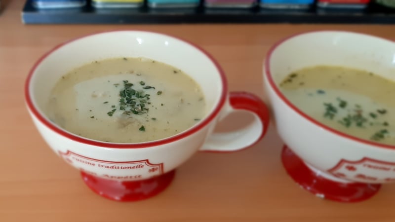 Romige witlofsoep met champignons