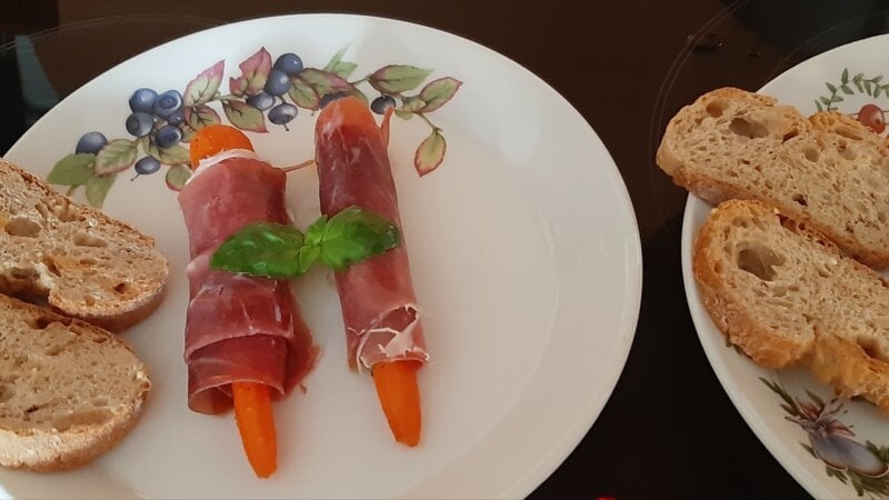 Worteltjes in Parmaham
