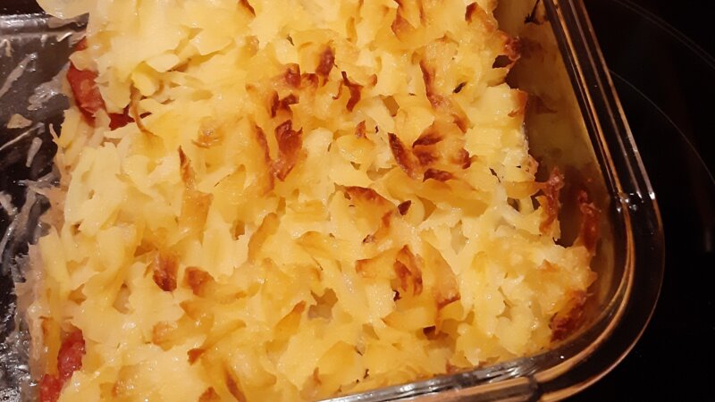 Zuurkoolschotel met chorizo en rösti