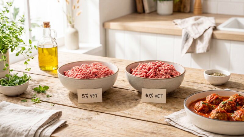 Is gehakt met 5% of 10% vet beter?