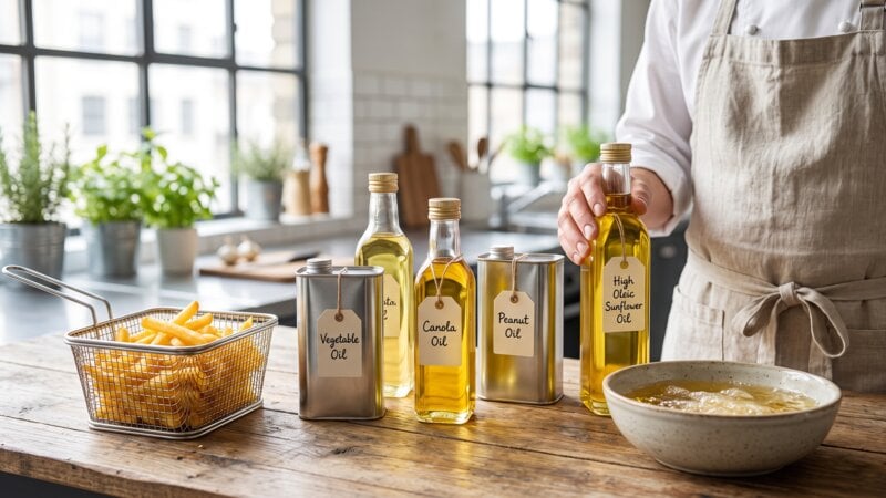 Welke olie gebruiken restaurants om te frituren?