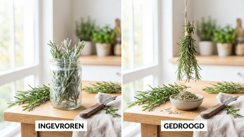 Is het beter om rozemarijn in te vriezen of te drogen?