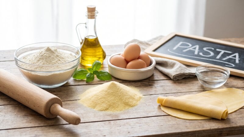 Waar wordt Italiaanse pasta van gemaakt?