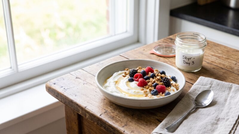 Is skyr nog goed na 3 dagen?