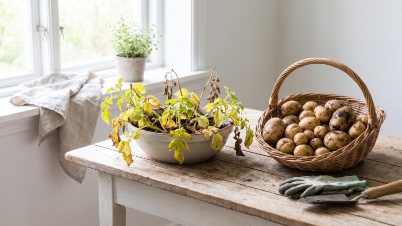 Hoe zie je dat aardappelen klaar zijn om te oogsten?
