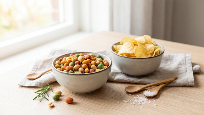 Wat is gezonder, borrelnootjes of chips?