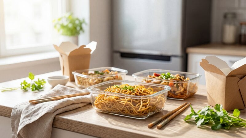 Hoe lang blijft bami van de Chinees goed in de koelkast?