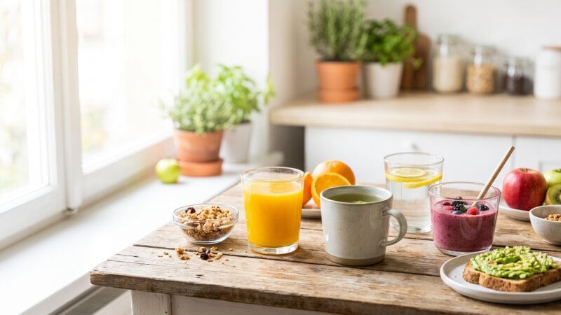 Welke drank is het gezondst om te drinken bij het ontbijt?