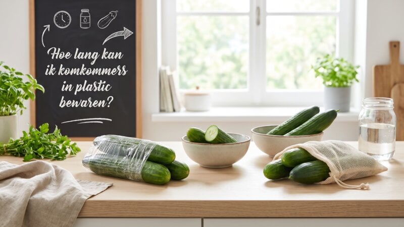 Hoe lang kan ik komkommers in plastic bewaren?