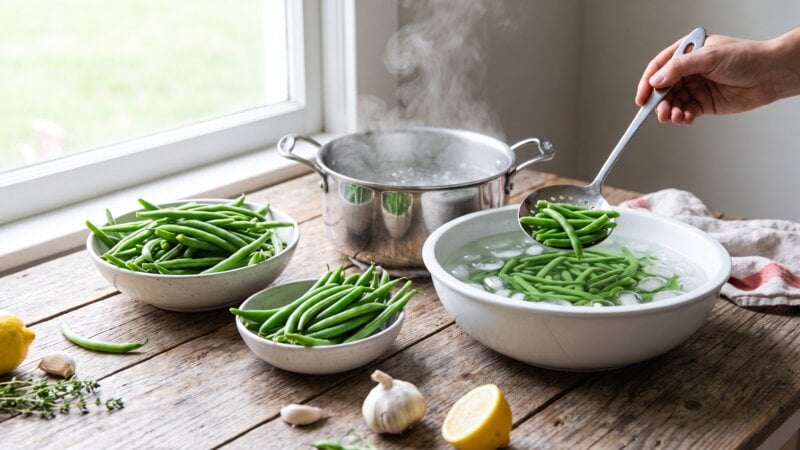Waarom sperziebonen blancheren?