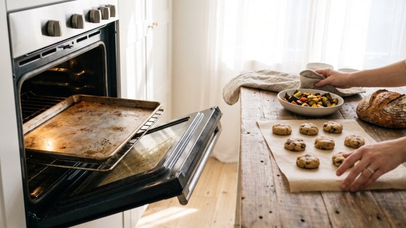 Moet ik de oven voorverwarmen met de bakplaat erop?