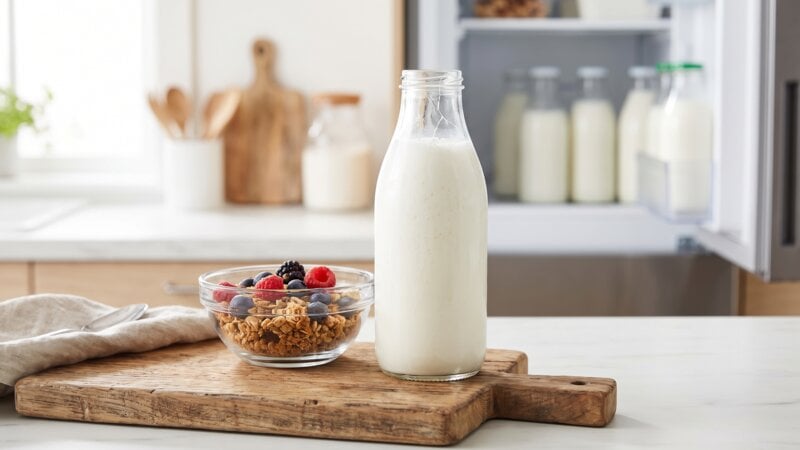 Kun je melk invriezen in een glazen fles?