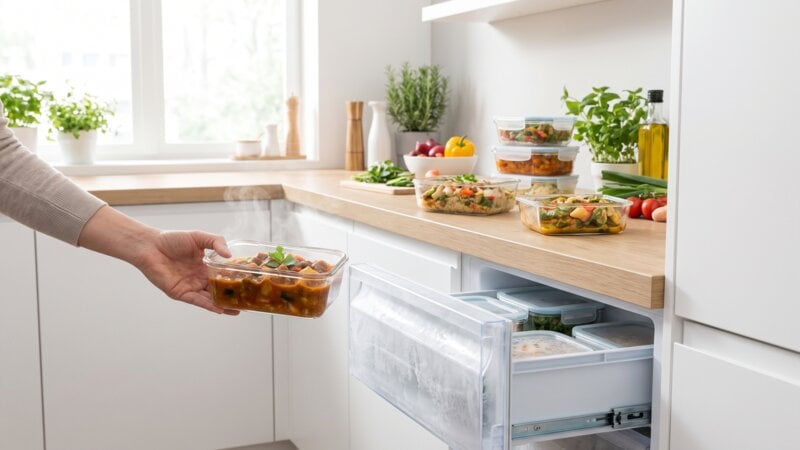 Wat gebeurt er als je warm eten in de vriezer legt?