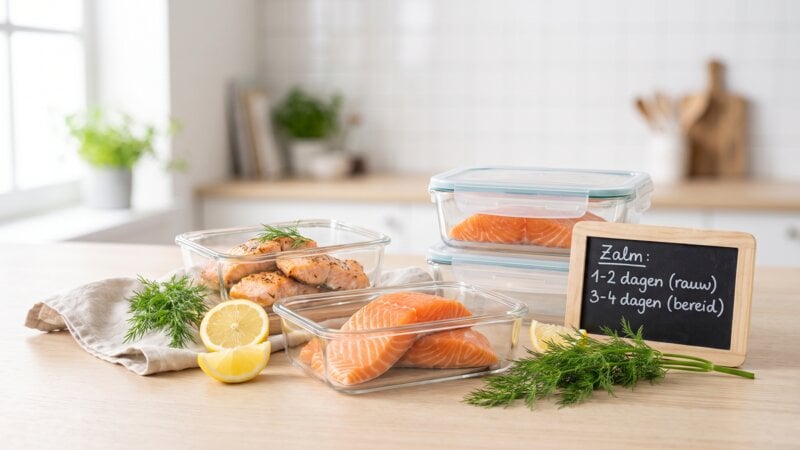 Hoe lang blijft zalmfilet goed in de koelkast?
