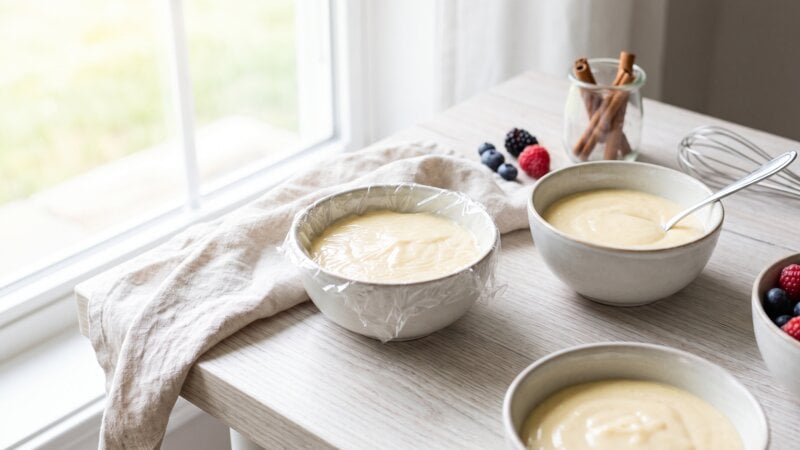 Hoe krijg je geen vel op de pudding?