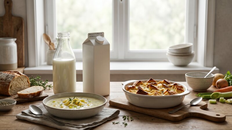 Kan ik koken met melk die bijna over de datum is?