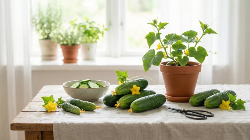 Hoe lang geeft een komkommerplant komkommers?