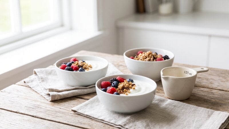 Hoeveel ml is 1 portie yoghurt?