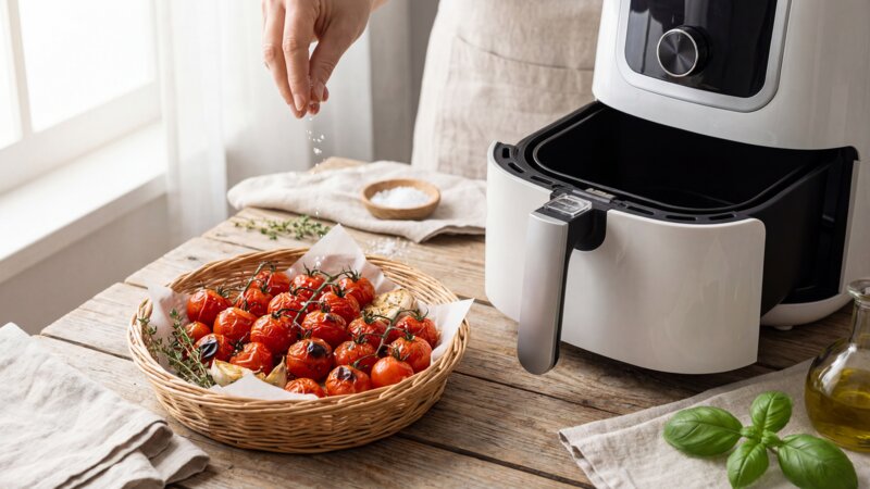 Hoe lang moet ik tomaten in de airfryer roosteren?