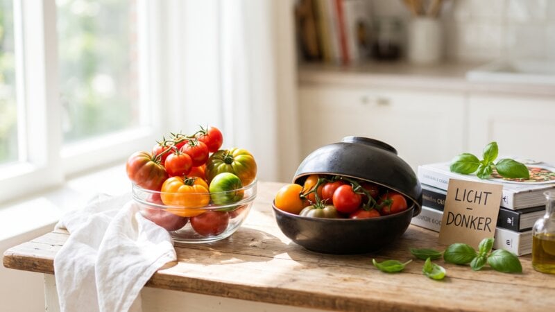 Rijpen tomaten sneller in licht of in het donker?
