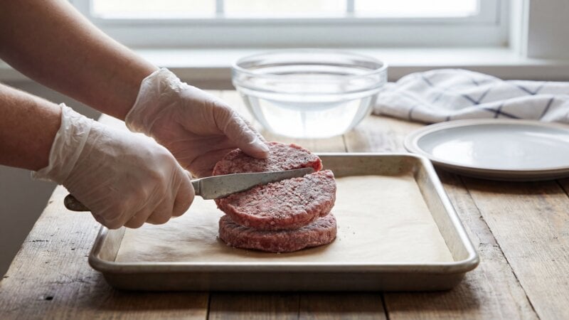 Hoe haal je twee bevroren hamburgers van elkaar los?