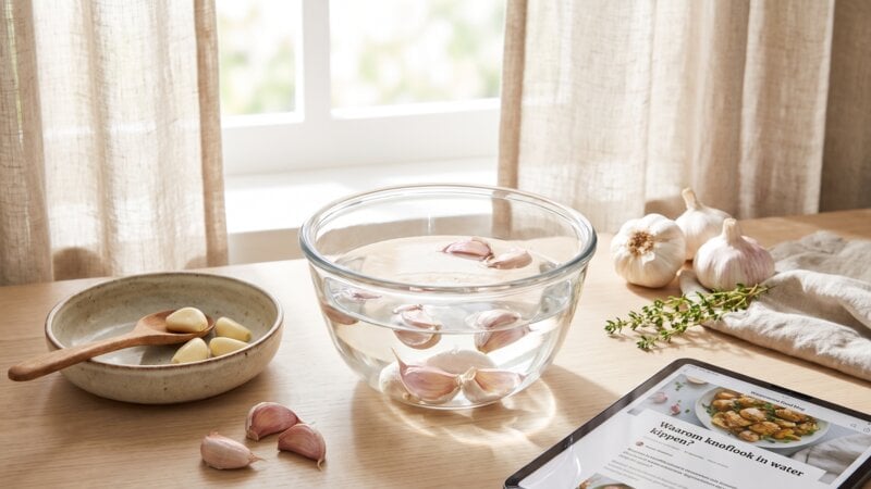 Waarom knoflook in water kippen?