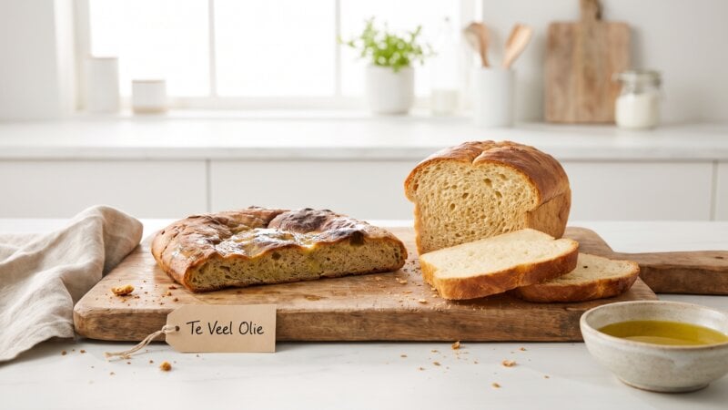 Wat gebeurt er als je te veel olie in brood doet?