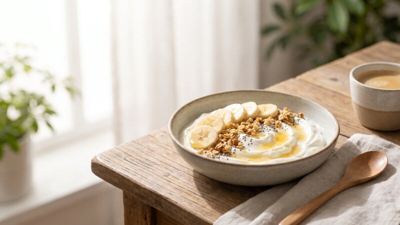 Is Griekse yoghurt met banaan een goed ontbijt?