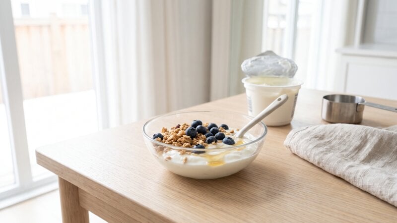 Hoeveel Griekse yoghurt is 1 portie?