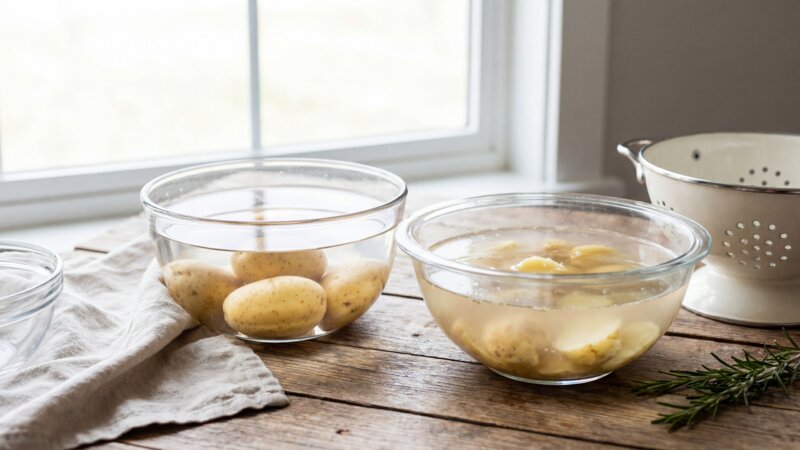 Wat gebeurt er als je aardappelen te lang in water laat weken?