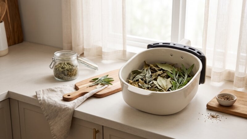 Kun je bladeren drogen in een airfryer?