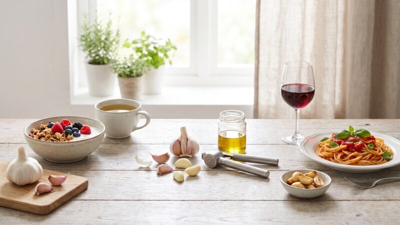 Is het beter om knoflook 's avonds of 's ochtends te eten?