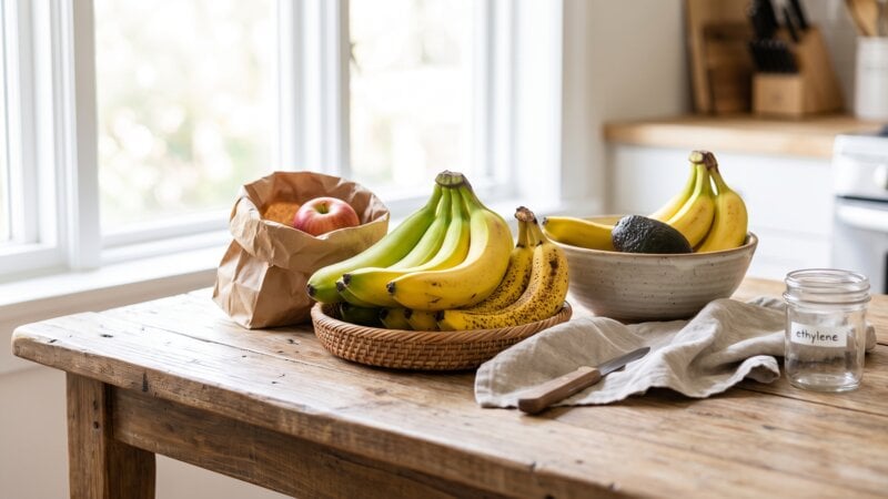 Hoe zorg je dat bananen sneller rijpen?