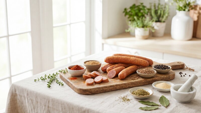 Welke kruiden zitten er in hotdogs?