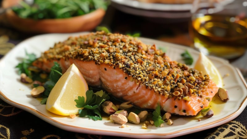 Zalm met een Korst van Pistache