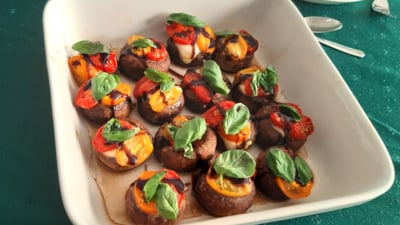 Gevulde champignons caprese