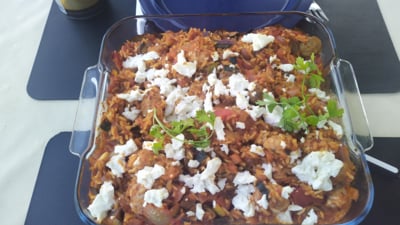 Griekse ovenschotel met kippengehakt