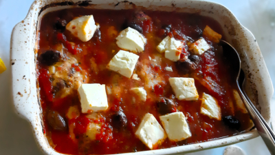 Kipfilet uit de oven met tomaat, olijven en feta