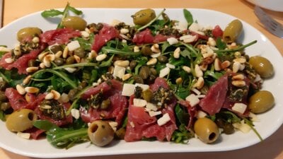 Rucolasalade met carpaccio