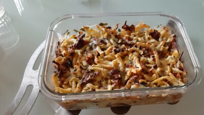Spätzle met cantharellen