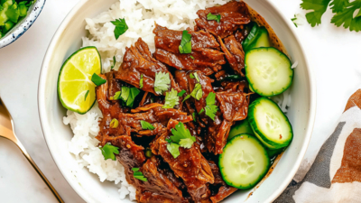Thaise kokoscurry met draadjesvlees - Slowcooker