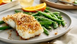 Airfryer Kabeljauw met Sugar Snaps en een korstje van Sesamzaadjes