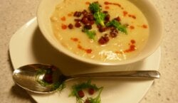 Venkelsoep met witte bonen en chorizo